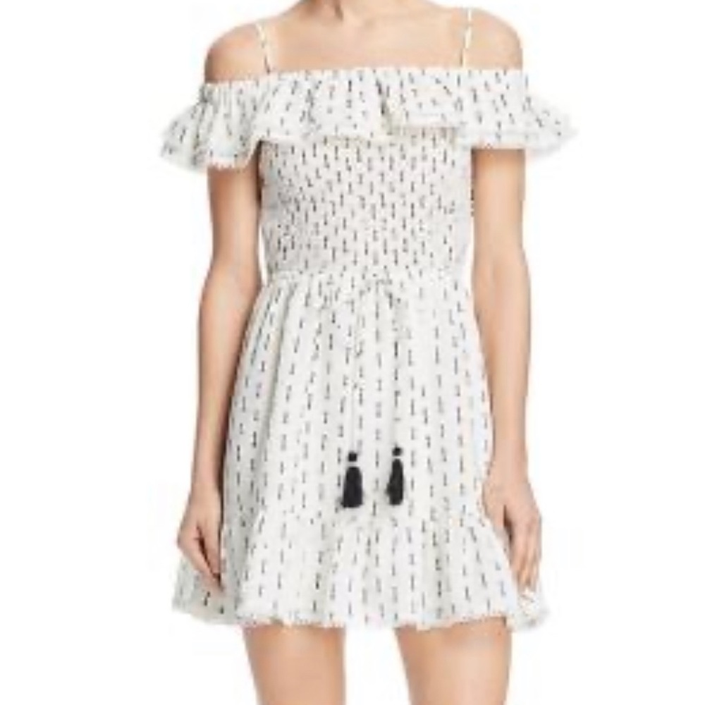 Lost + Wander white spring ruffled mini dress S